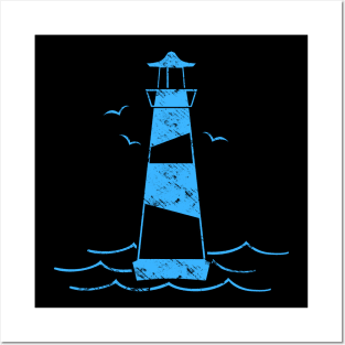 Lighthouse Waves Gull Posters and Art